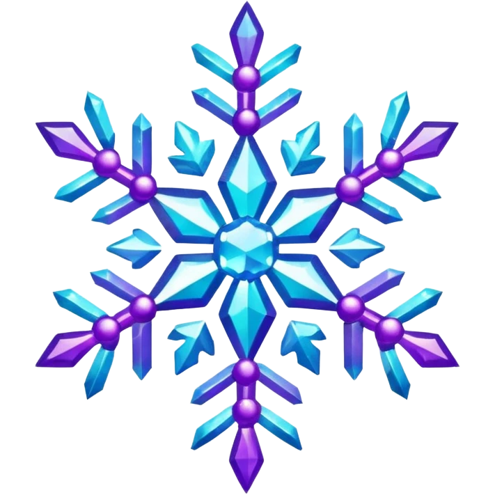 cyan and purple snowflake glitter emoji