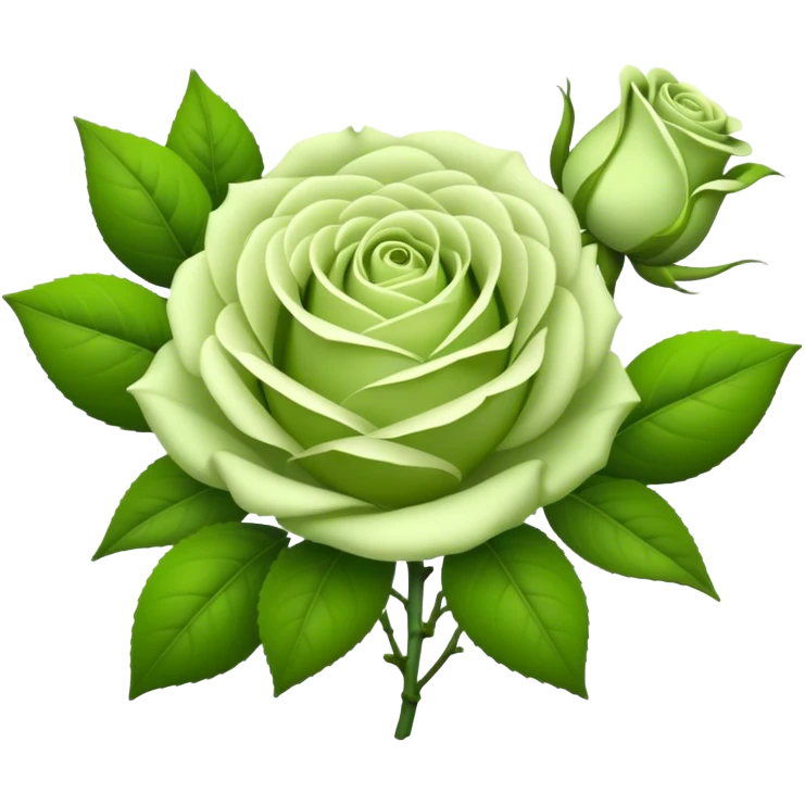 big bouquet Soft Green Tea Rose flower and bud, luxuriant, leaf, bud emoji