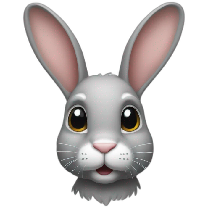 Lapin oreille tombantes gris emoji