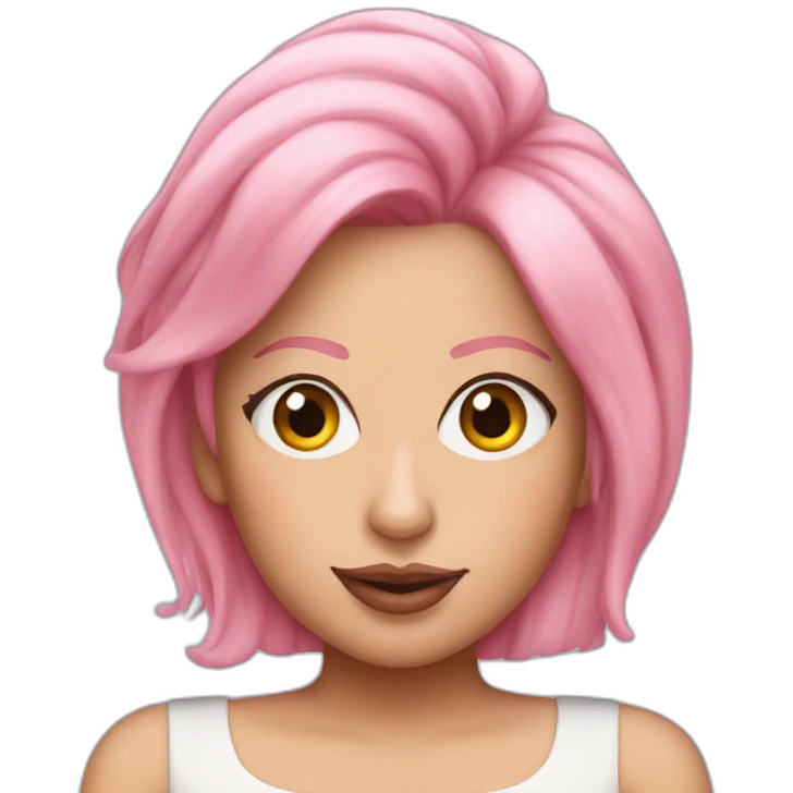 Lady gaga with pink hair emoji
