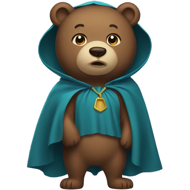 Bear wearing a cape emoji