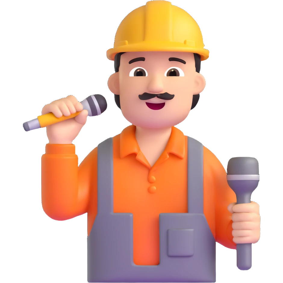 bricklayer singing emoji