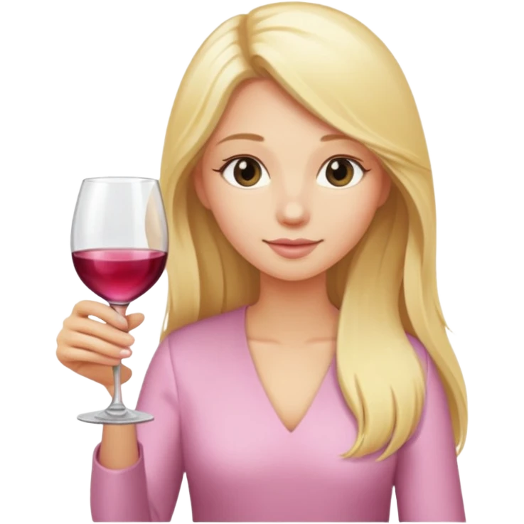 Person long blonde hair pouring light pink wine into glass  emoji
