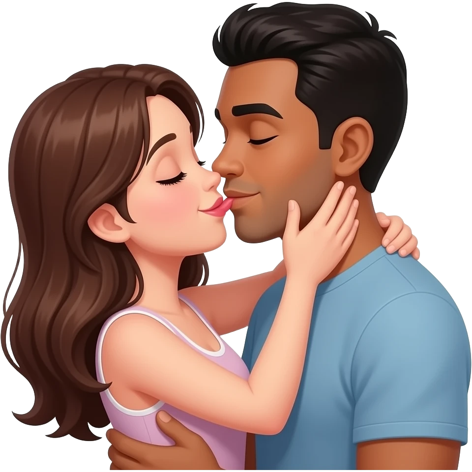 Chica teniendo sexo con un mulato emoji