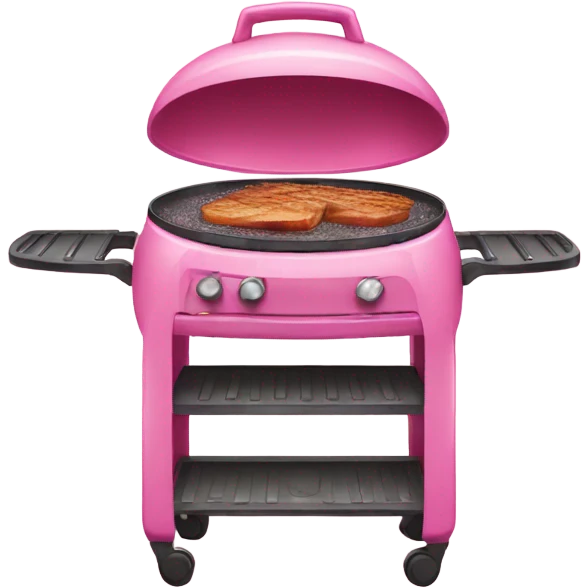 Pink cooking grill with glitter emoji