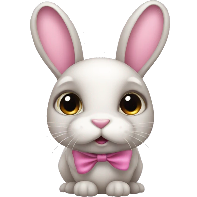 Bunny with big eye have pink bow emoji