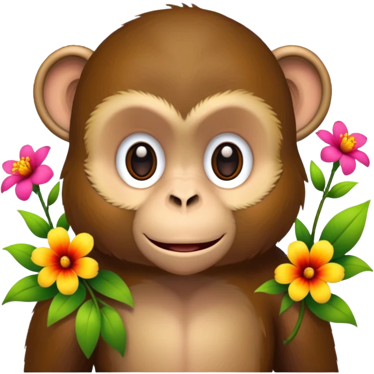 monkey with flowers emoji