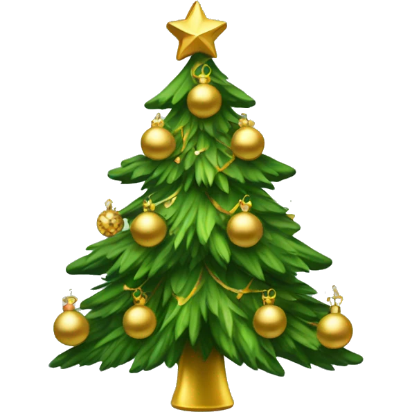 christmas tree with gold ornaments emoji
