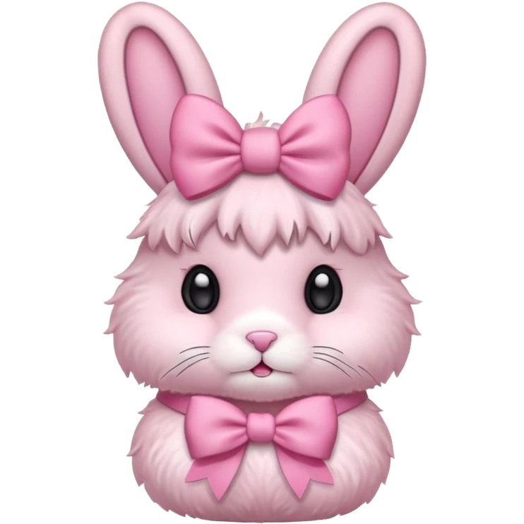 pink bunny with pink bow on ear emoji