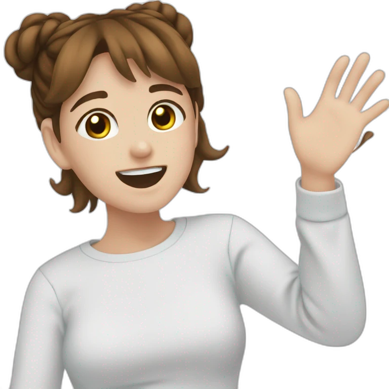 happy girl with double buns emoji