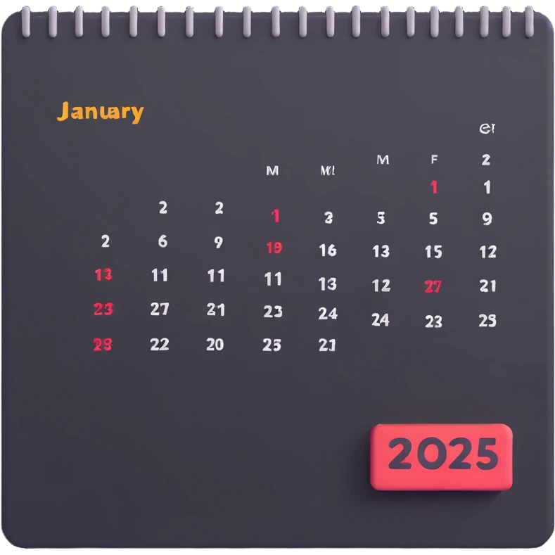 January 2025 calendar emoji