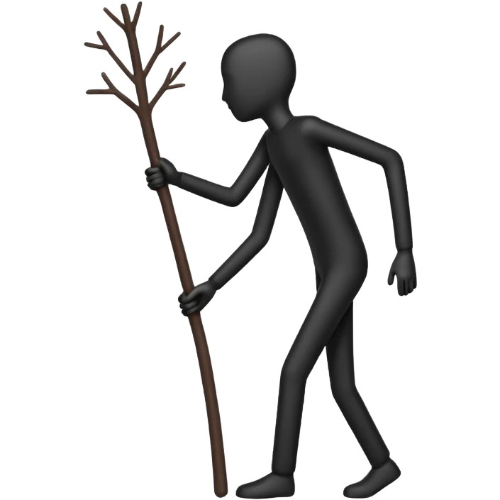 Leftside view of stick man emoji