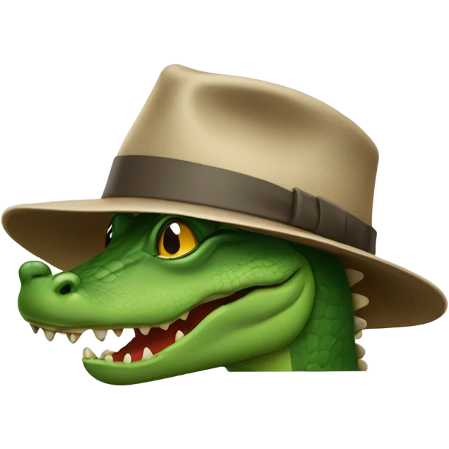 Alligator wearing a fadora  emoji
