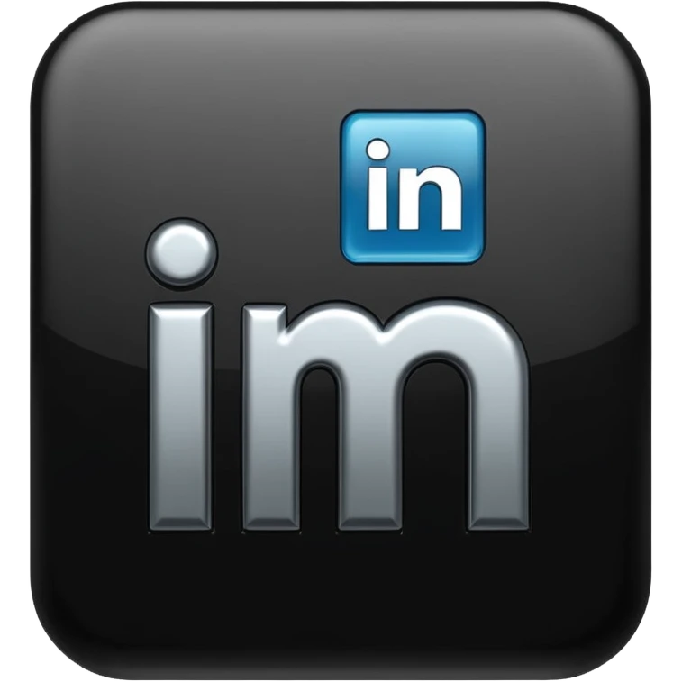 black 3d linkedin logo emoji