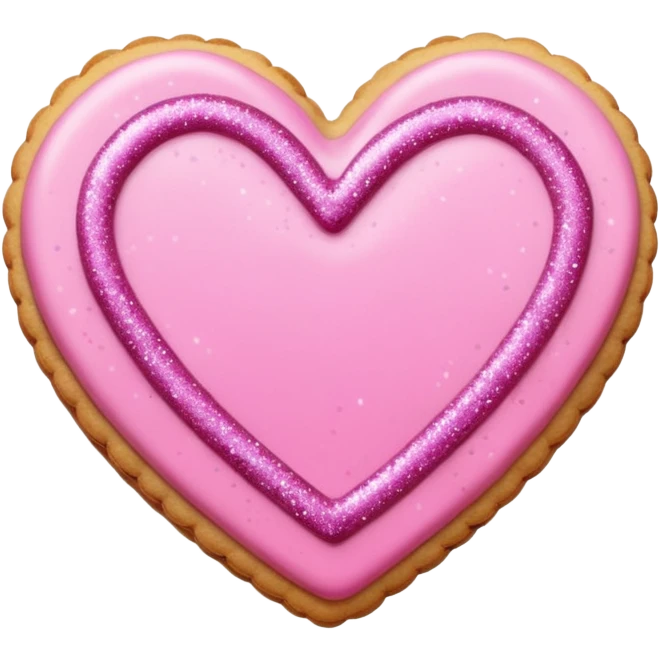 cookie heart with glitter emoji