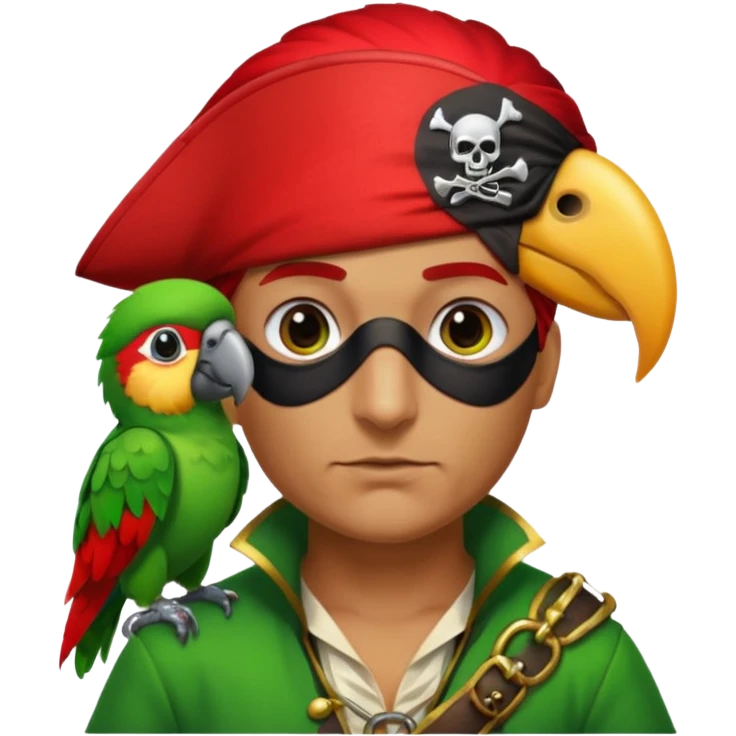 pirate and parrot emoji
