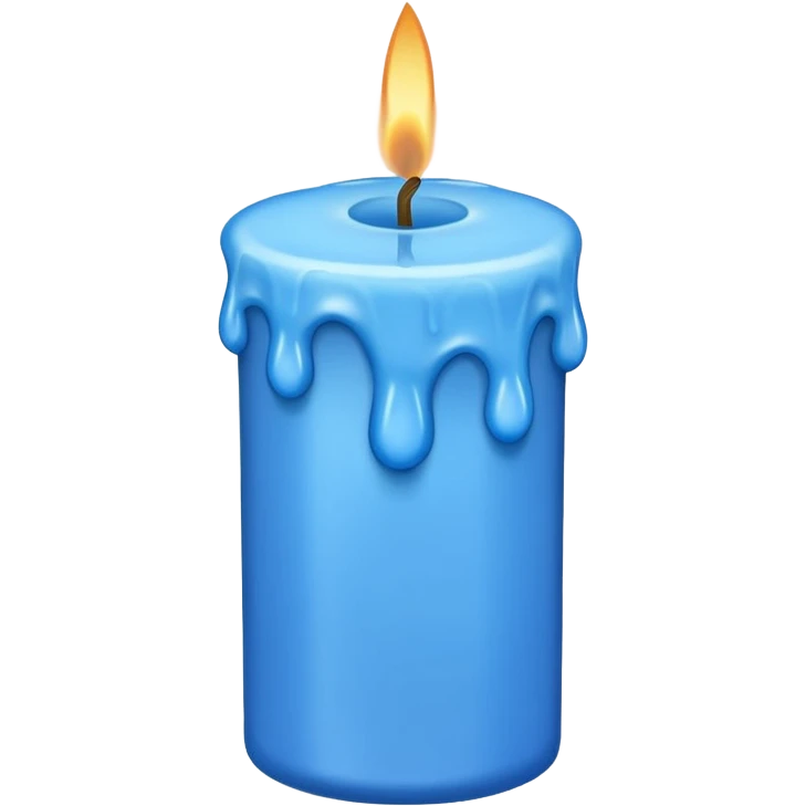 Dripping blue candle held diagonal wax dripping down emoji