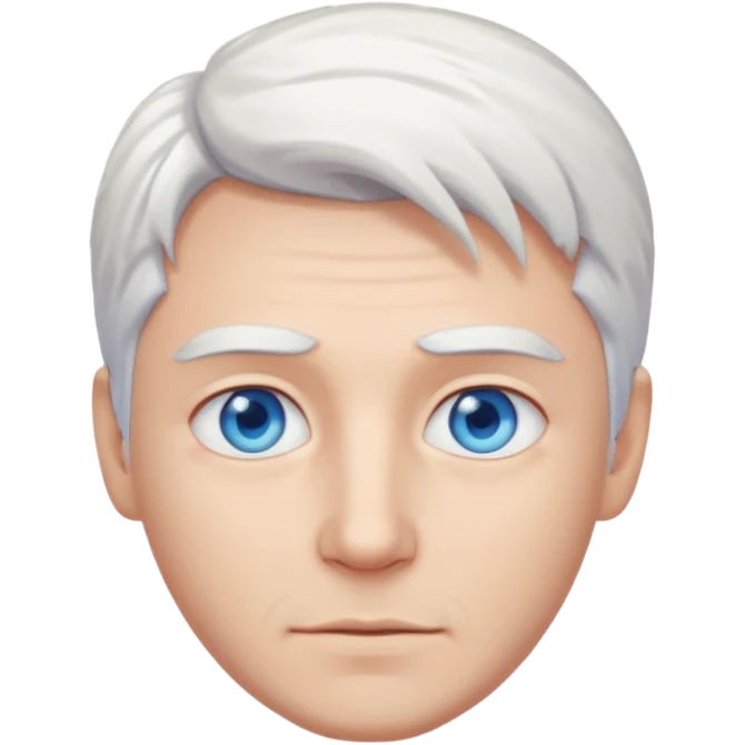White-haired guy that looks and has beautiful blue eyes  emoji