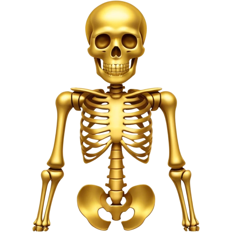 Shiny golden skeleton emoji emoji
