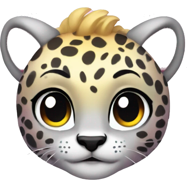 rainbow sparkle cheetah kawaii emoji