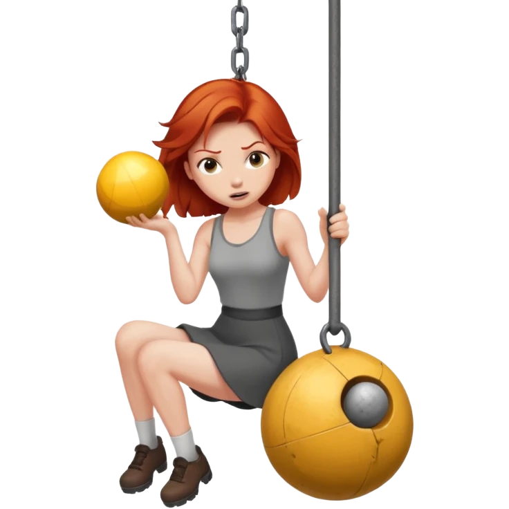 Redheaded wrecking ball emoji