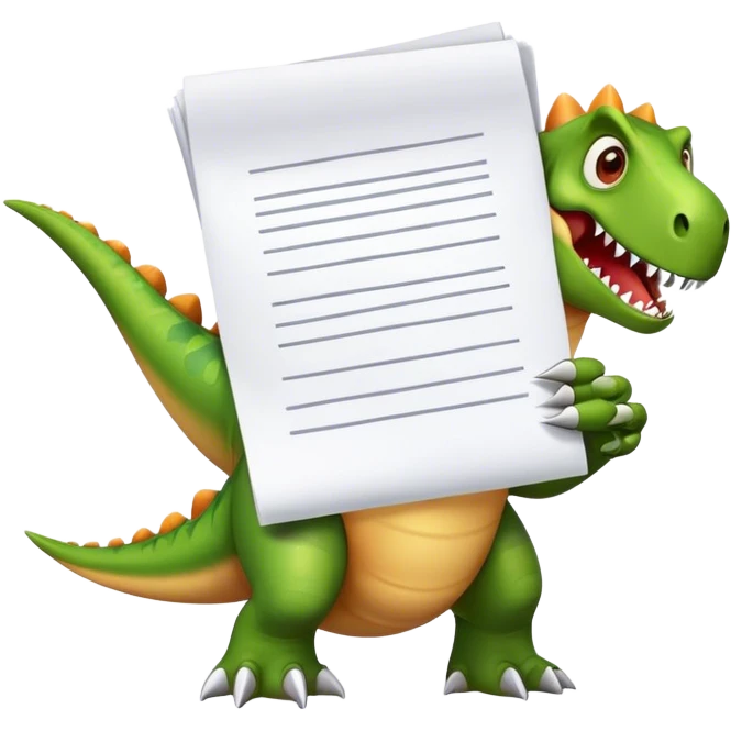 dinosaur claws holding papers emoji