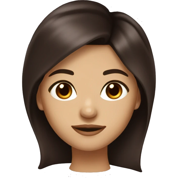 Dark brown medium length hair and mahogany brown eye woman  emoji