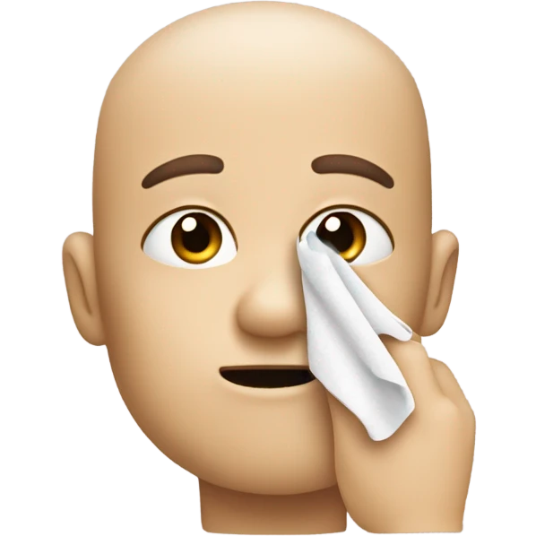 Nose wipe with index finger no tissue  emoji