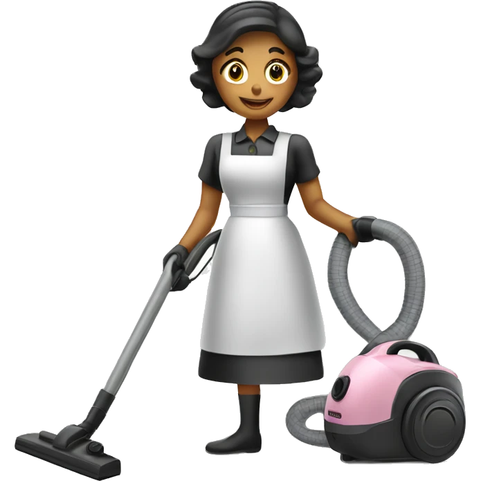 Maid with a canister vacuum cleaner emoji