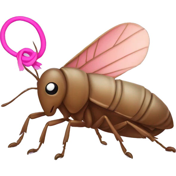 Roach with a pink bow emoji