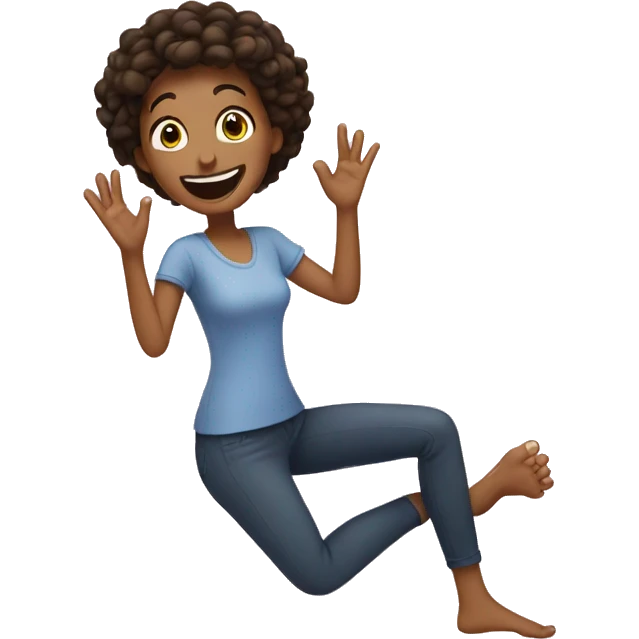 woman very happy as she grabs her toes emoji