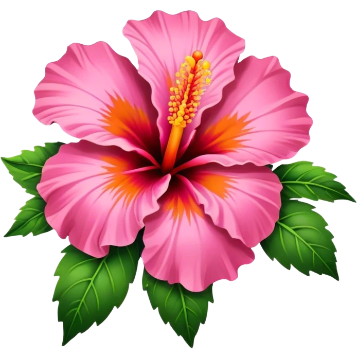 pink and orange hibiscus flower emoji