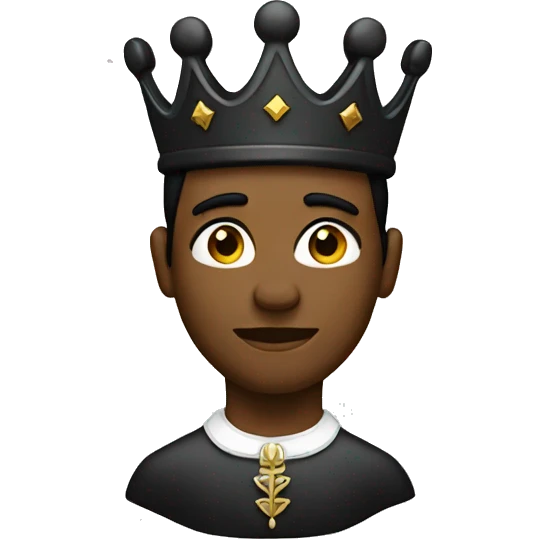 A black tose with a crown emoji