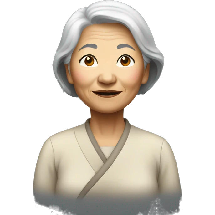old asian woman standing emoji