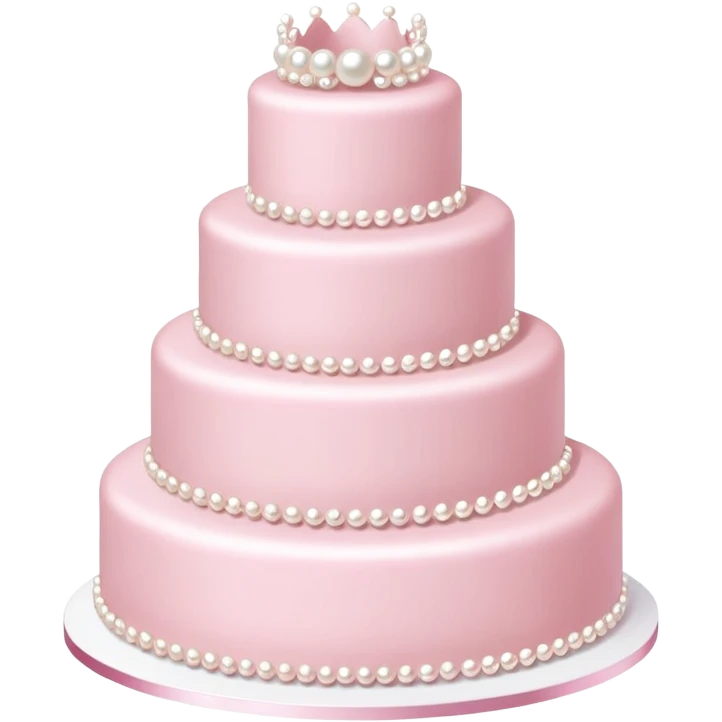 light pink wedding cake decorated with pearls emoji