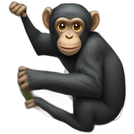 Chimpanzé sur un arbre emoji