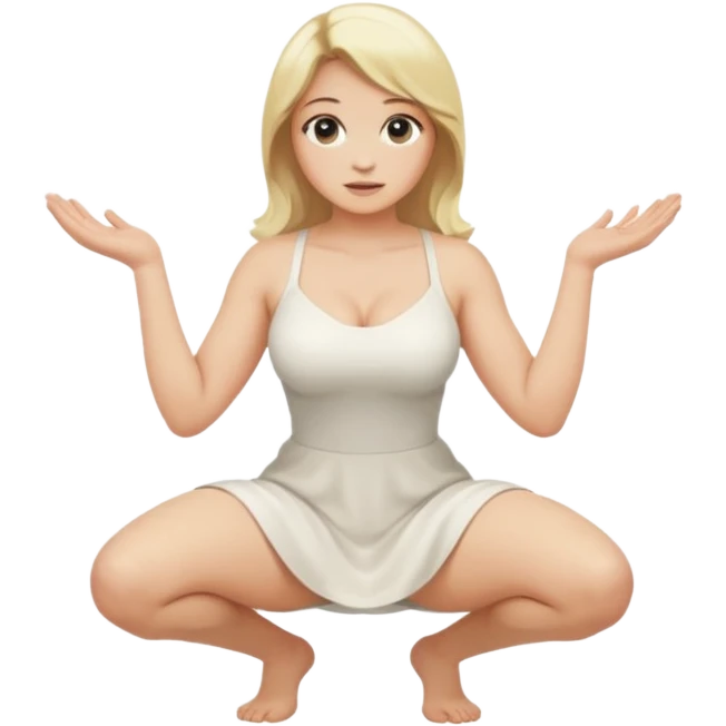fullbody busty blonde naked pawg buxom kneeled in squat sfw emoji