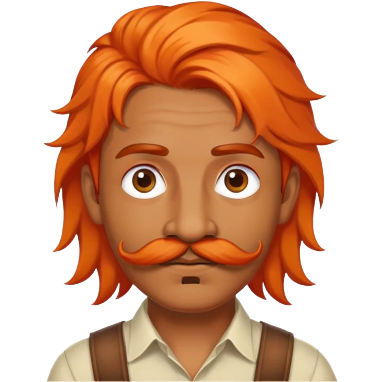 Indian with orange hair and mustache  emoji