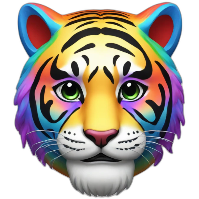 rainbow tiger Japanese mask emoji