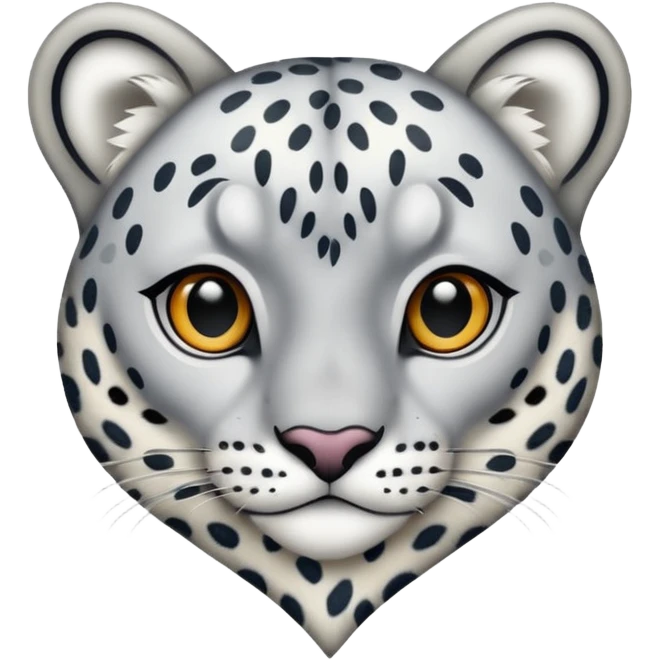 Snow-Leopard-patterned heart emoji