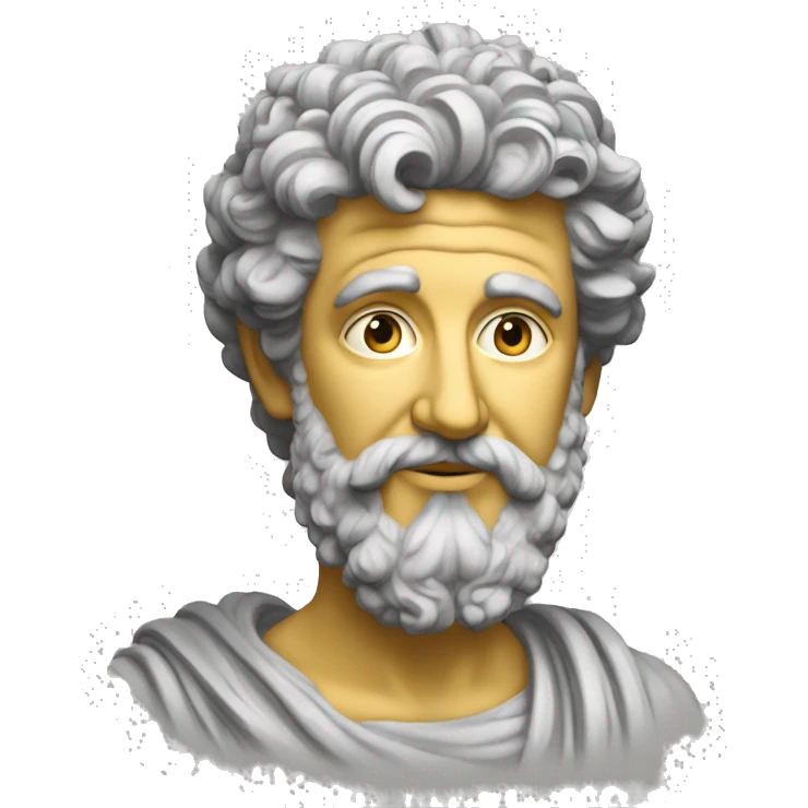 Marcus Aurelius drawing a paint  emoji