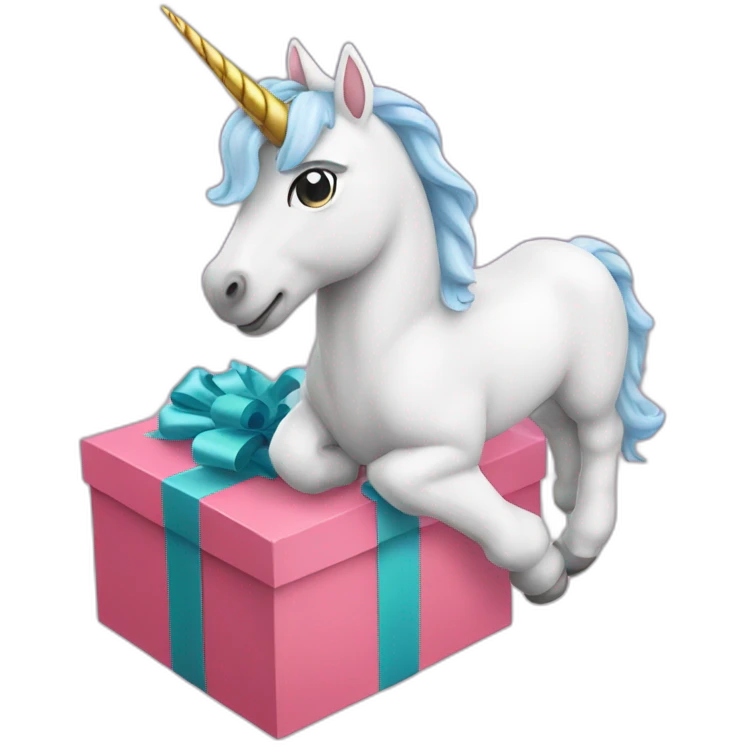 unicorn from gift box emoji