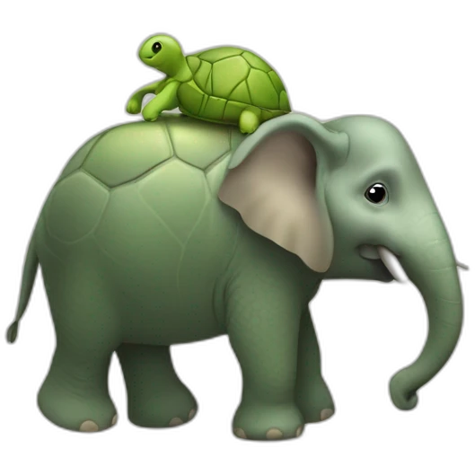 tortue sur un elephant emoji