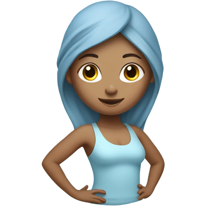 yoga girl in light blue outfit  emoji