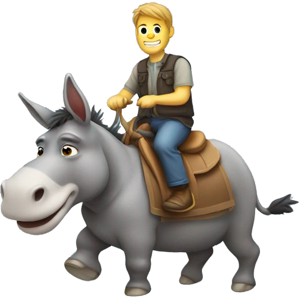 Donkey riding a hippo emoji
