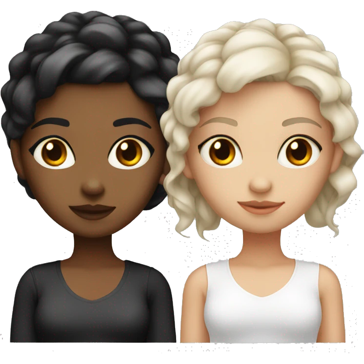 girl split white and black hair and red eyes and light skin emoji
