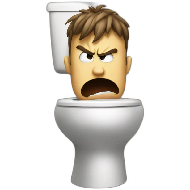 angry person on a toilet emoji