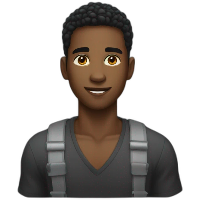 handsome black young guy emoji