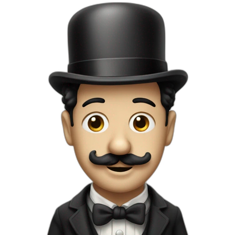 charlie chaplin without hat emoji
