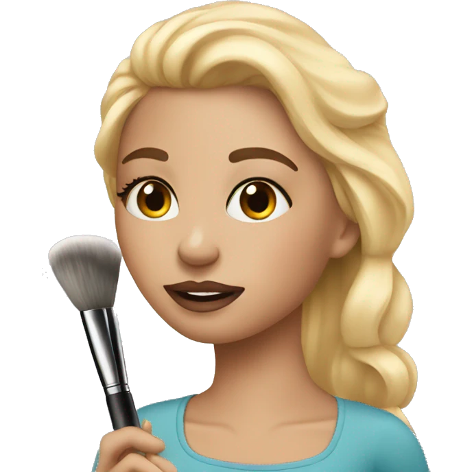 A blond girl doing makeup  emoji